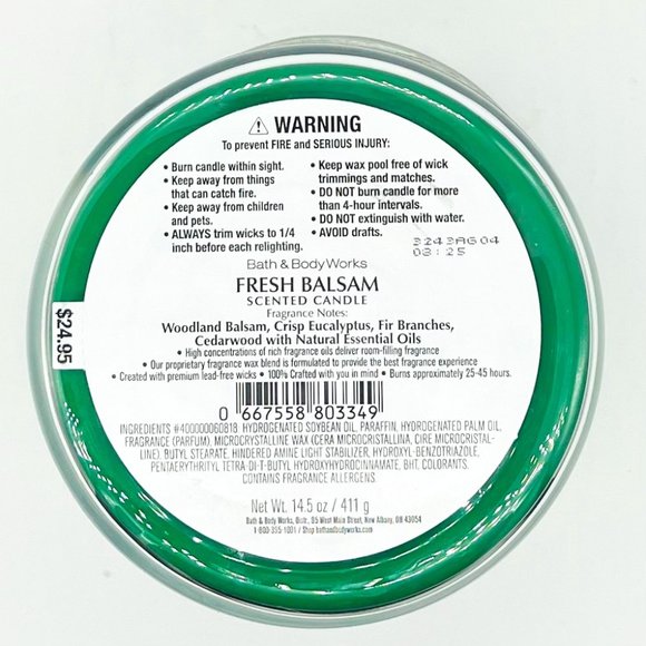 BBW Fresh Balsam 3-Wick Candle - Picture 3 of 3